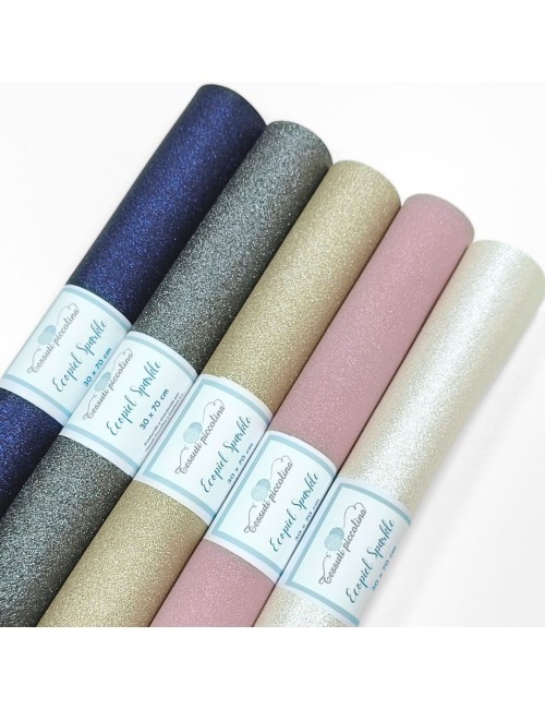 Ecopiel Sparkle azul medianoche